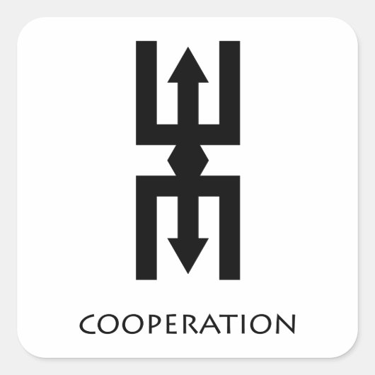 Zusammenarbeit (Netta) Adinkra-Symbol-Aufkleber Quadratischer Aufkleber (Vorderseite)