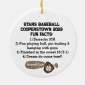 Zusammenarbeit NY Travel Baseball Team Fun Fakten Keramik Ornament (Hinten)