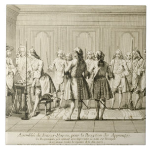 Zusammenbau der freien Maurer, zum eines Lehrlings Fliese