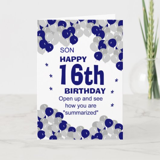 zusammenfassender Geburtstag Karte (Vorderseite)