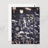 Zusammenfassung Beschreibung der Petroglyphen im A Postkarte (Vorne/Hinten)