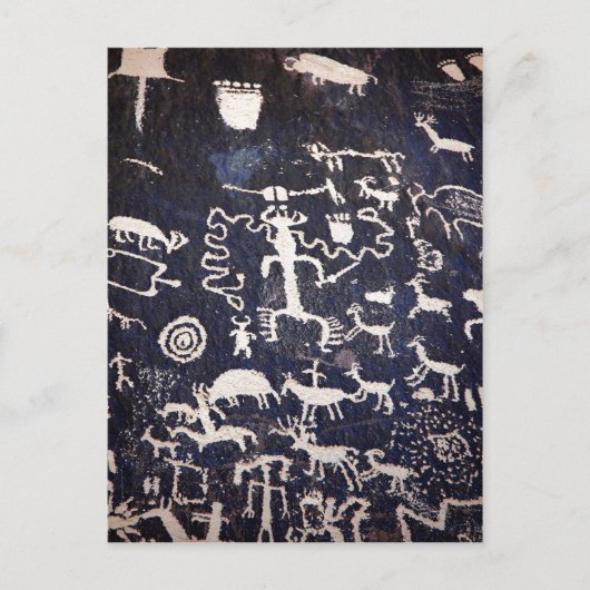 Zusammenfassung Beschreibung der Petroglyphen im A Postkarte (Vorderseite)