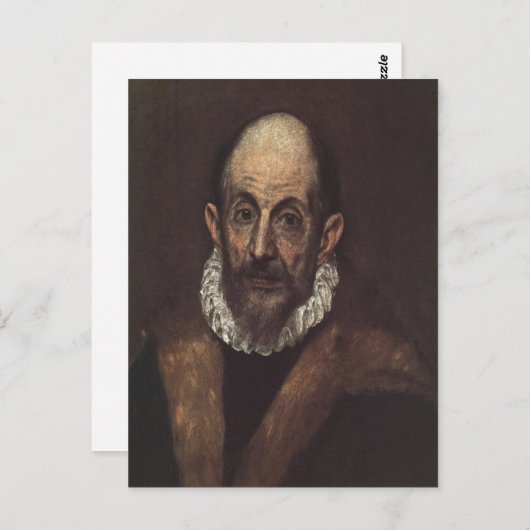 Zusammenfassung Beschreibung El Greco selbst-portr Postkarte (Vorne/Hinten)