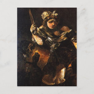Zusammenfassung Beschreibung Judith y Holofernes.  Postkarte