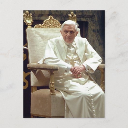 Zusammenfassung Beschreibung Papst Benedictus XVI  Postkarte (Vorderseite)