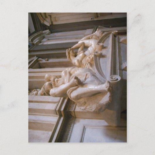Zusammenfassung von Michelangelo's Sagrestia Nuova Postkarte (Vorderseite)