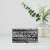 Zusammenfassungs-Art - Schwarzes Visitenkarte (Stehend Vorderseite)