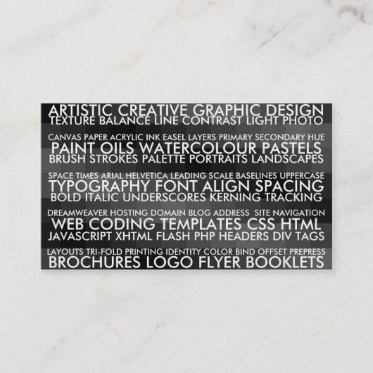 Zusammenfassungs-Art - Schwarzes Visitenkarte (Vorderseite)