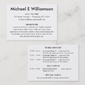 Zusammenfassungs-Visitenkarten Visitenkarte (Vorne/Hinten)