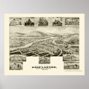 Zusammenfluss, PA Panorama Karte - 1905 Poster