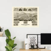 Zusammenfluss, PA Panorama Karte - 1905 Poster (Heimbüro)