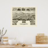 Zusammenfluss, PA Panorama Karte - 1905 Poster (Küche)