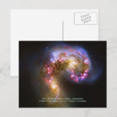 Zusammenführende Galaxien - Die Antennengalaxien Postkarte (Vorne/Hinten)