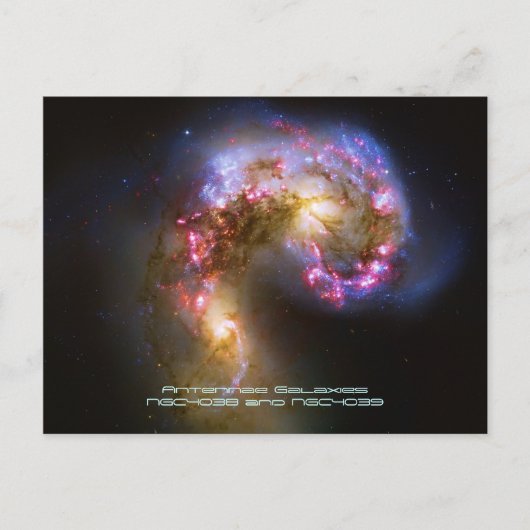 Zusammenführende Galaxien - Die Antennengalaxien Postkarte (Vorderseite)