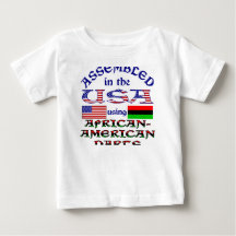 Zusammengebaut in den USA mit afroamerikanischen T