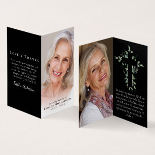 Zusammengefaltete Gedenkkarte mit Gebet Visitenkarten