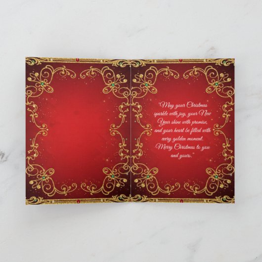 Zusammengefaltete Weihnachtskarte Feiertagskarte (Innenseite)