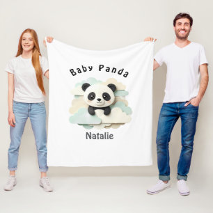 Zusammengefalteter Baby-Panda   Süße Origami  Fleecedecke