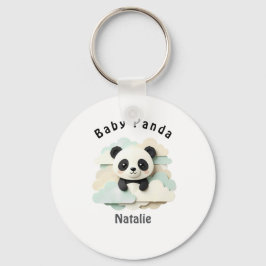 Zusammengefalteter Baby-Panda | Süße Origami  Schlüsselanhänger