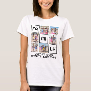 Zusammengefasst 6 Fotos und Personalisierter Text T-Shirt