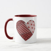 Zusammengeflicktes Patchwork-Herz Tasse (Links)