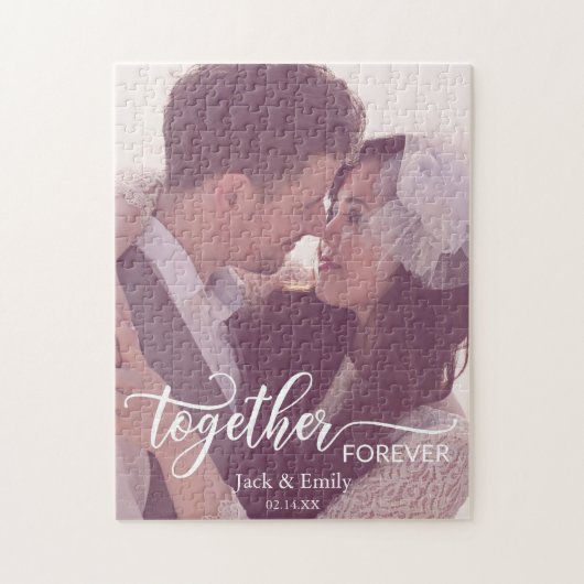 Zusammengenommen Forever Typografy Custom Foto Nam Puzzle (Vertikal)