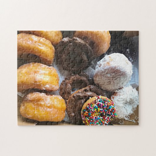 Zusammengesetzte Donuts in einer Schachtel Puzzle (Horizontal)