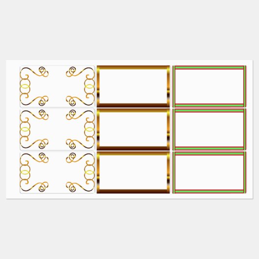 Zusammengesetzte Etiketten (Blatt)