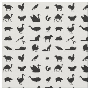 Zusammengesetzte Tiere Gestalten Silhouetten Kunst Stoff