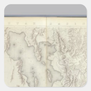 Zusammengesetzte topographische Karten IV Quadratischer Aufkleber