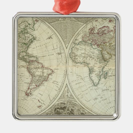 Zusammengesetzte Welt oder terraqueous Kugel Ornament Aus Metall (Vorne)