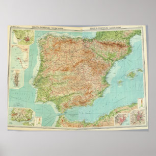 Zusammengesetztes Spanien, Portugal Poster