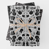 Zusammengestellte B&W-Papierblätter für Musik Geschenkpapier Set (Beispiel)