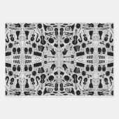 Zusammengestellte B&W-Papierblätter für Musik Geschenkpapier Set (Vorderseite)