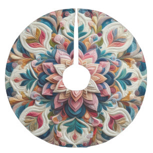 Zusammengestelltes abstraktes Design Polyester Weihnachtsbaumdecke