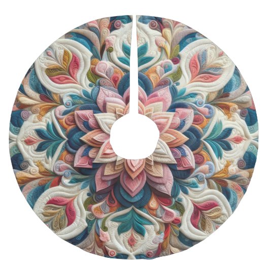 Zusammengestelltes abstraktes Design Polyester Weihnachtsbaumdecke (Vorderseite)