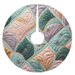 Zusammengestelltes abstraktes Design Polyester Weihnachtsbaumdecke