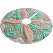 Zusammengestelltes abstraktes Design Polyester Weihnachtsbaumdecke (Schrägansicht)