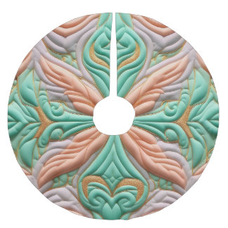 Zusammengestelltes abstraktes Design Polyester Weihnachtsbaumdecke