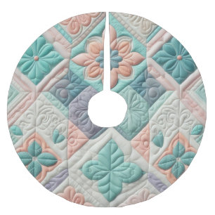 Zusammengestelltes abstraktes Design Polyester Weihnachtsbaumdecke