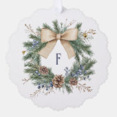 Zusammengewohnheit Rustikales Monogramm-Foto Ornament Karte (Vorderseite)