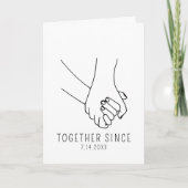 Zusammenhalten der Hände seit dem Jubiläum Karte (Vorderseite)