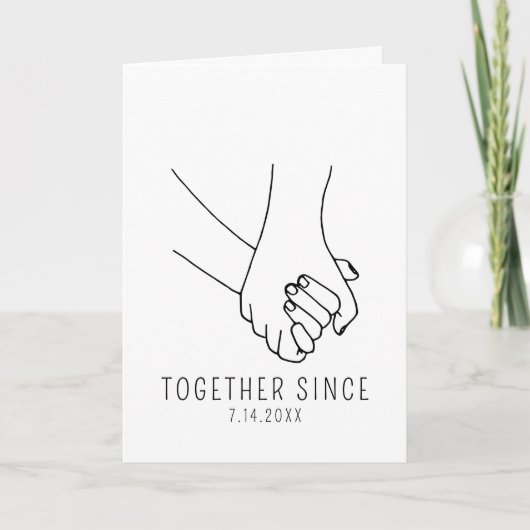 Zusammenhalten der Hände seit dem Jubiläum Karte (Vorderseite)