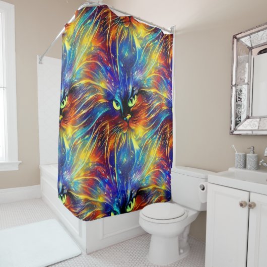 Zusammenhaltiges Abstraktes Exquisite Katzensplitt Duschvorhang (Beispiel)