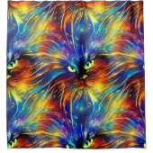 Zusammenhaltiges Abstraktes Exquisite Katzensplitt Duschvorhang (Vorderseite)