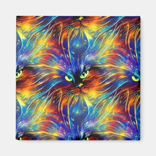 Zusammenhaltiges Abstraktes Exquisite Katzensplitt Magnet (Vorne)