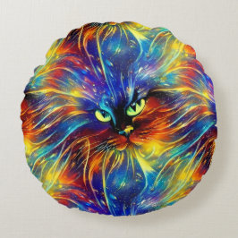 Zusammenhaltiges Abstraktes Exquisite Katzensplitt Rundes Kissen