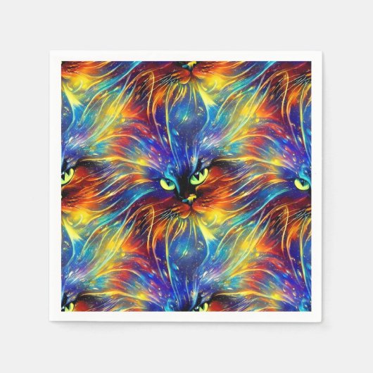 Zusammenhaltiges Abstraktes Exquisite Katzensplitt Serviette (Vorderseite)