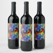 Zusammenhaltiges Abstraktes Exquisite Katzensplitt Weinetikett (Flaschen)