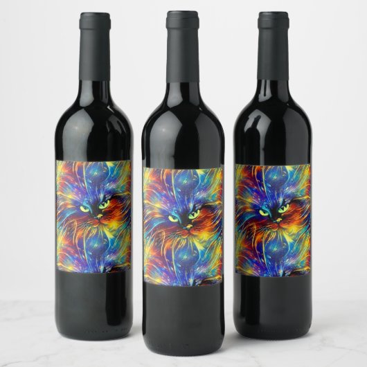 Zusammenhaltiges Abstraktes Exquisite Katzensplitt Weinetikett (Flaschen)